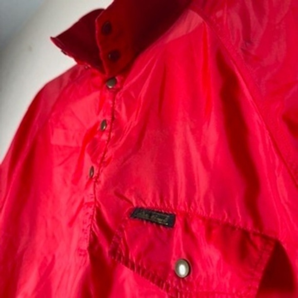 Vintage Eddie Bauer Pullover Windbreaker Jacket Mens Medium Red Snap Front - Picture 2 of 7